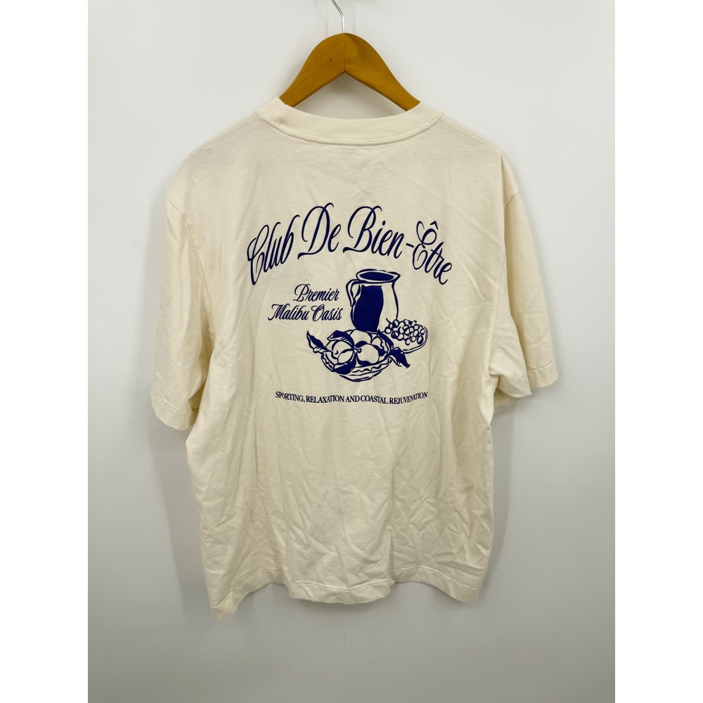 Abercrombie & Fitch Club De Bien-Etre Graphic Tee Mens Large Cream Heavyweight